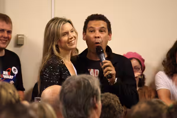 Craig Charles aka Dave Lister and Chloë Annett aka Kristine Kochanski from Red Dwarf at Dimension Jump XV, Birmingham UK (2009)