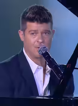 Thicke performing during the Indonesian Choice Awards in 2017