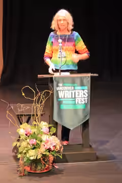 The colourful and talented Jane Smiley, speaking on her most recent novel, "Some Luck." (2014)