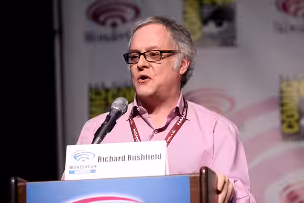 Neal Baer speaking at the 2013 WonderCon at the Anaheim Convention Center in Anaheim, California. Please attribute to Gage Skidmore if used elsewhere.