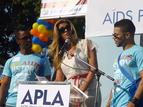 Darryl Stephens, Candis Cayne and Wilson Cruz at 25th annual AIDS Walk. (2009)
