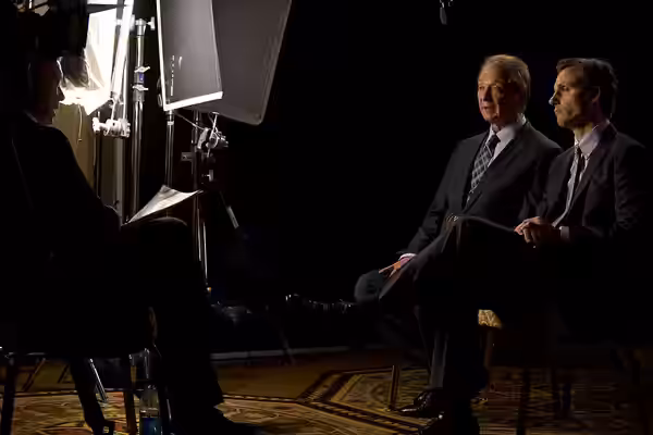 Jeff Perry and Tony Goldwyn during an interview for "Scandal" (2014)