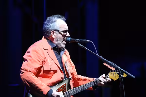 Elvis Costello performing at the Memorial Park Concert in Omaha on Aug. 28, 2021. Please credit Matt A.J. if used elsewhere.