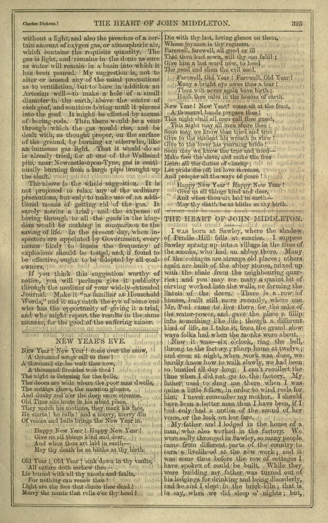 The first page of The Heart of John Middleton (1850)