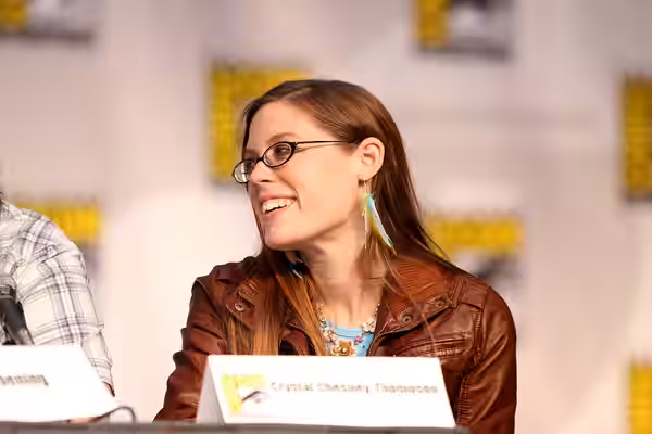 Crystal Chesney-Thompson on the Futurama panel at the 2010 San Diego Comic Con in San Diego, California. Please attribute to Gage Skidmore if used elsewhere.