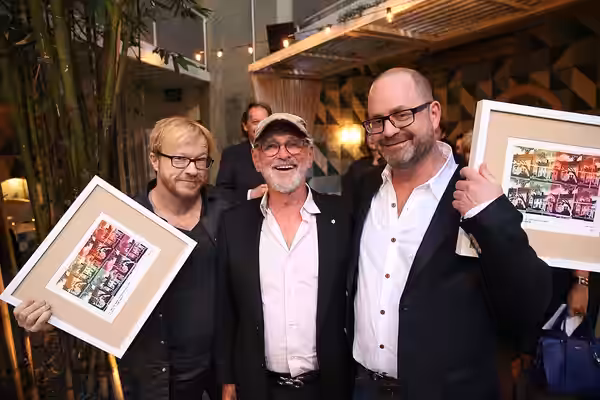 Norman Jewison presents John Fawcett and Graeme Manson with the 2015 Award for Creative Excellence. Photos by: Jesse Grant