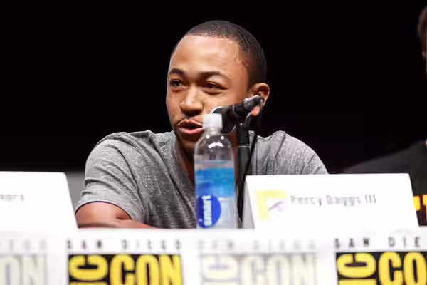Percy Daggs III speaking at the 2013 San Diego Comic Con International, for "Veronica Mars", at the San Diego Convention Center in San Diego, California. Please