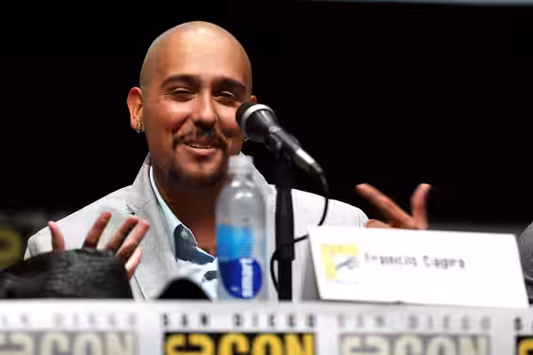 Francis Capra speaking at the 2013 San Diego Comic Con International, for "Veronica Mars", at the San Diego Convention Center in San Diego, California. Please a