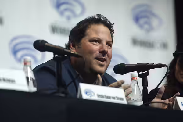 Greg Grunberg speaking at the 2018 WonderCon, for "Suicide Squad: Hell to Pay", at the Anaheim Convention Center in Anaheim, California. Please attribute to Gag