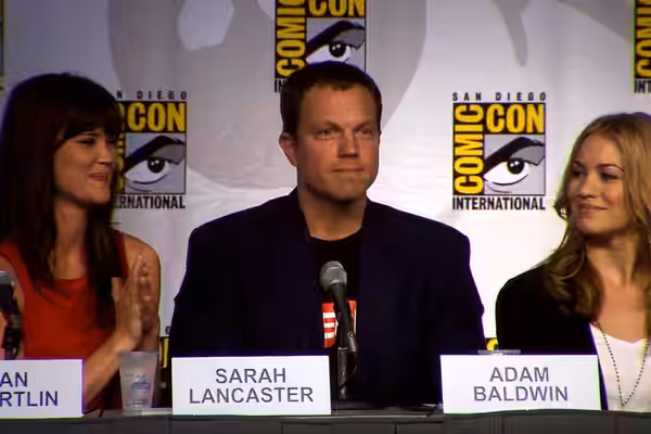 "Chuck" Panel. Actors Sarah Lancaster, Adam Baldwin and Yvonne Strahovski at San Diego 2010 Comic-Con International.