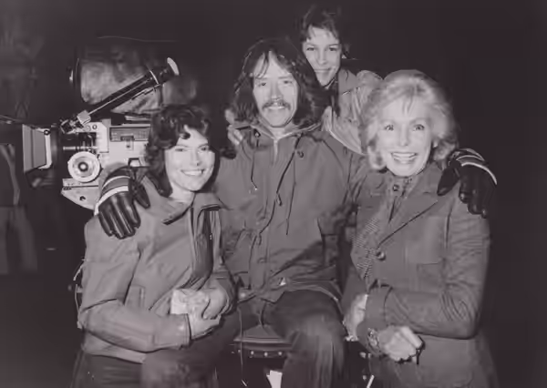 Director John Carpenter with the cast of the 1980 film The Fog
