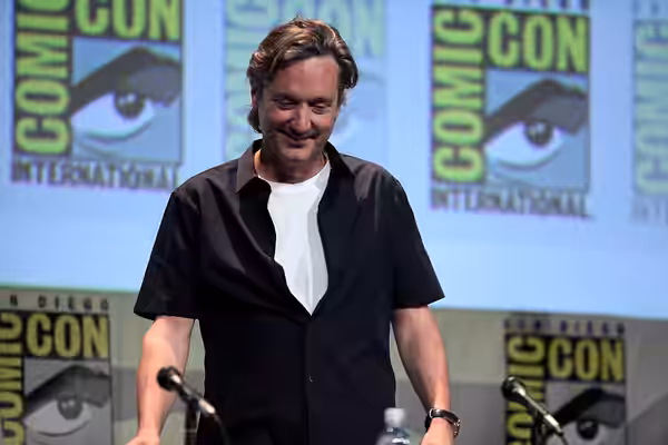 Burr Steers speaking at the 2015 San Diego Comic Con International, for "Pride and Prejudice and Zombies", at the San Diego Convention Center in San Diego, Cali