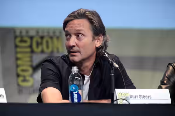 Burr Steers speaking at the 2015 San Diego Comic Con International, for "Pride and Prejudice and Zombies", at the San Diego Convention Center in San Diego, Cali