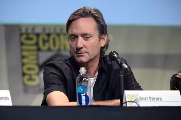 Burr Steers speaking at the 2015 San Diego Comic Con International, for "Pride and Prejudice and Zombies", at the San Diego Convention Center in San Diego, Cali