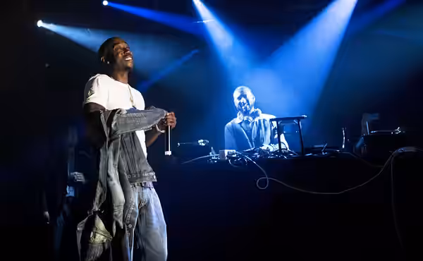 Freddie Gibbs and Madlib performing at The Echoplex in March 2014.