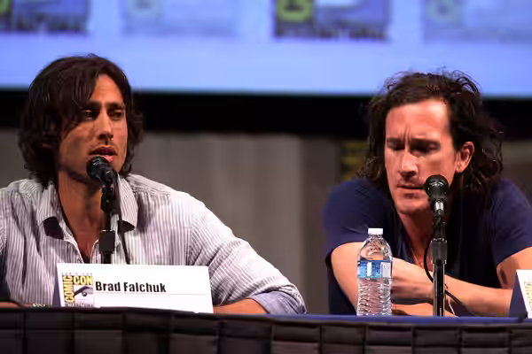 Brad Falchul &amp; Ian Brennan at the 2011 San Diego Comic-Con International in San Diego, California. Please attribute to Gage Skidmore if used elsewhere.