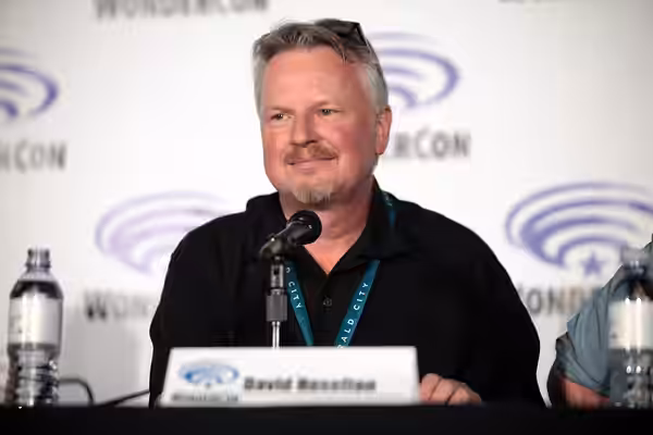 David Hoselton speaking at the 2016 WonderCon for Houdini and Doyle at the Los Angeles Convention Center in Los Angeles, California.
