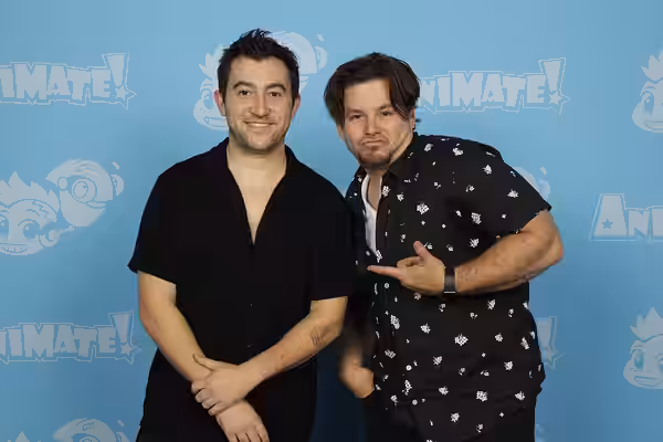 Vincent Martella and David Errigo Jr. at Animate! Columbus in 2023