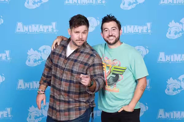 David Errigo Jr. and Vincent Martella at Animate! Philadelphia in 2025