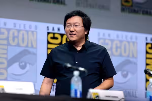 Masi Oka speaking at the 2017 San Diego Comic Con International, for "Death Note", at the San Diego Convention Center in San Diego, California. Please attribute