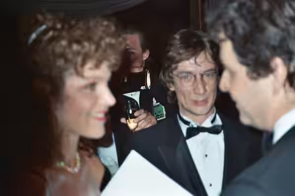 Amy Irving and Martin Short at the Governor's Ball after the telecast of the 61st Annual Academy Awards, 1989. NOTE: Permission granted to copy, publish, broadc