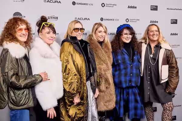 Linda Lichter, Kathleen Hanna, Tamra Davis, Kim Gordon, Jessica Hernández and Shelby Meade at the 2026 Sundance Film Festival for The Best Summer