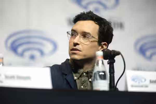 Andrew Chambliss speaking at the 2018 WonderCon, for "Fear the Walking Dead", at the Anaheim Convention Center in Anaheim, California. Please attribute to Gage 