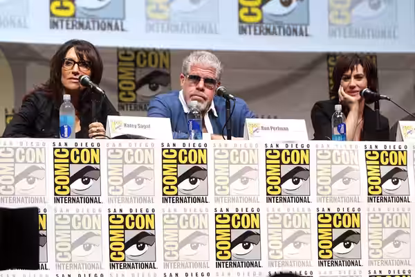 Katey Sagal speaking at the 2013 San Diego Comic Con International, for "Sons of Anarchy", at the San Diego Convention Center in San Diego, California. Please a