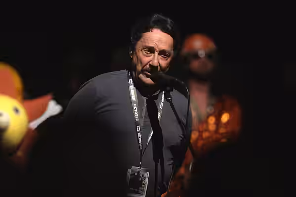 Peter Cullen speaking at the 2018 San Diego Comic Con International, for "Bumblebee", at the San Diego Convention Center in San Diego, California. Please attrib