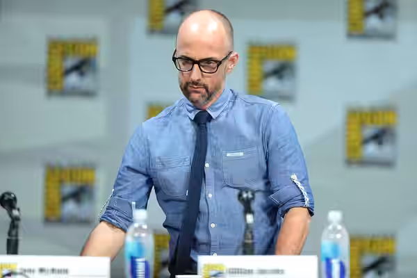 Jim Rash speaking at the 2014 San Diego Comic Con International, for "Community", at the San Diego Convention Center in San Diego, California.