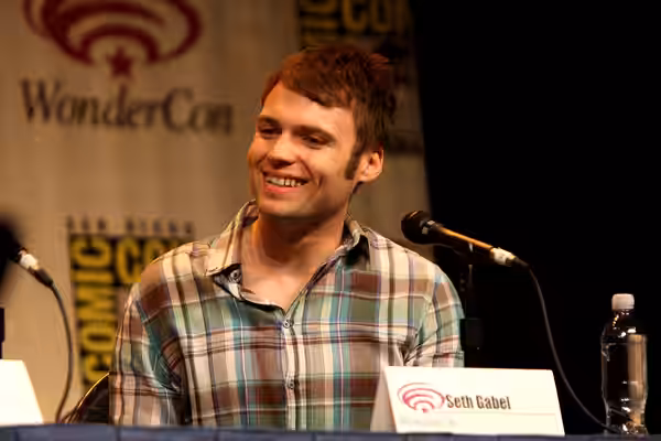 Seth Gabel speaking at the 2012 WonderCon in Anaheim, California. Please attribute to Gage Skidmore if used elsewhere