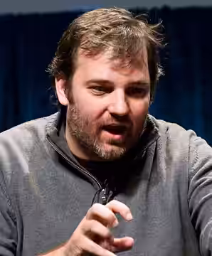 Dan Harmon at a panel for Community at PaleyFest 2010.