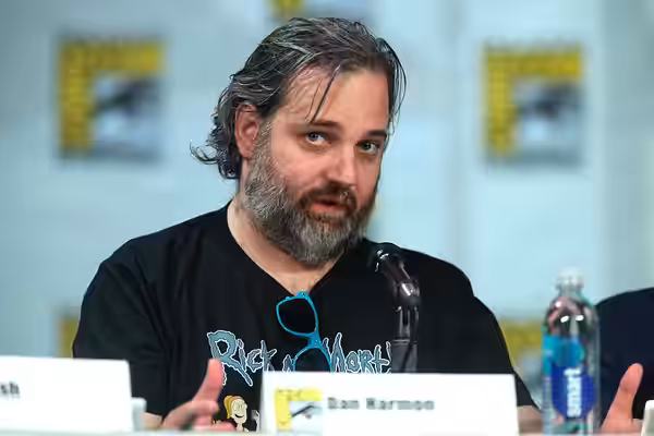 Dan Harmon speaking at the 2014 San Diego Comic Con International, for "Community", at the San Diego Convention Center in San Diego, California. Please attribut