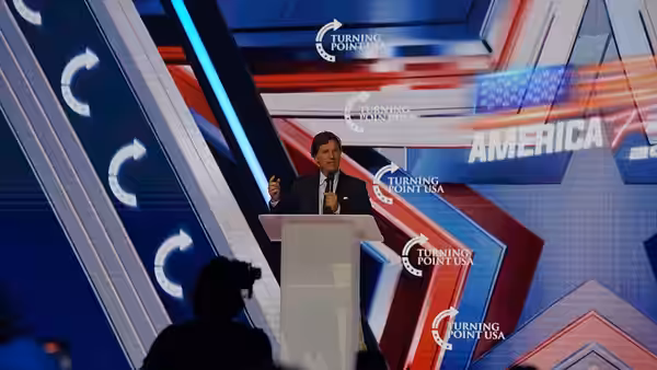 Tucker Carlson speaking at Turning Point USA's America Fest 2025 (December 18, 2025)