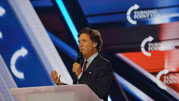 Tucker Carlson speaking at Turning Point USA's America Fest 2025 (December 18, 2025)