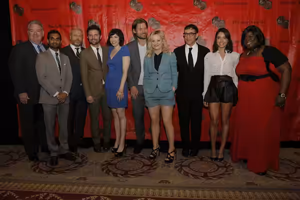 PHOTO CREDIT: ANDERS KRUSBERG / PEABODY AWARDS Jim O'Heir, Nick Offerman, Aziz Ansari, Adam Scott, Carrie Brownstein, Nikolaj Coster-Waldau, Amy Poehler, Fred A (2012)