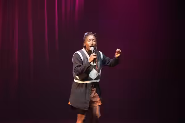 Sophie Duker, comedian, at the 2024 Edinburgh Festival Fringe as the emcee of the show, Best of the Fest: Daytime.
