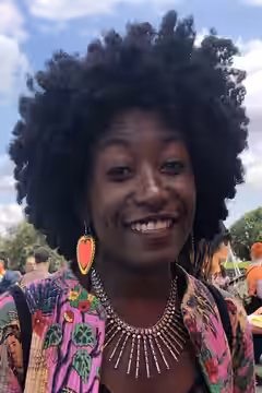 Comedian Sophie Duker at UK Black Pride 2019, Haggerston Park, Hackney, London