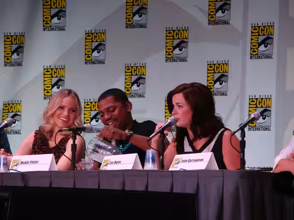 Torchwood cast members (l-r) Alexa Havins, Mekhi Phifer and Eve Myles at the 2011 San Diego Comic-Con International.