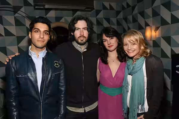 Keon Mohajeri, Jason Reitman, Katie Boland and Sarah Allen at a Canadian Film Centre &amp; Variety-hosted reception for the Telefilm Canada Features Comedy Lab. (2012)