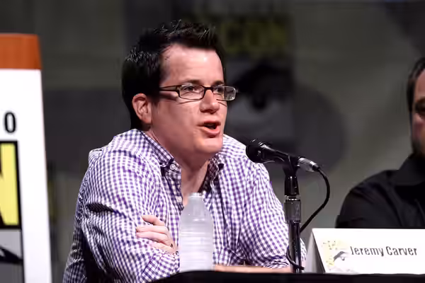 Jeremy Carver speaking at the 2012 San Diego Comic-Con International in San Diego, California. Please attribute to Gage Skidmore if used elsewhere.