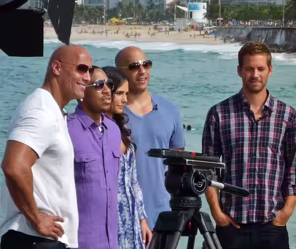Fast Five cast (Paul Walker, Vin Diesel, Jordana Brewster, Ludacris &amp; the Rock: Dwayne Johnson) pre-interview. (2011)