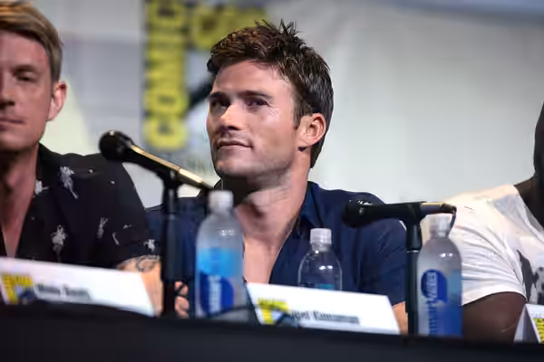 Scott Eastwood speaking at the 2016 San Diego Comic Con International, for "Suicide Squad", at the San Diego Convention Center in San Diego, California. Please 