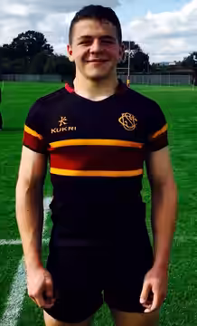Daniel Roche having just played rugby. (2015)