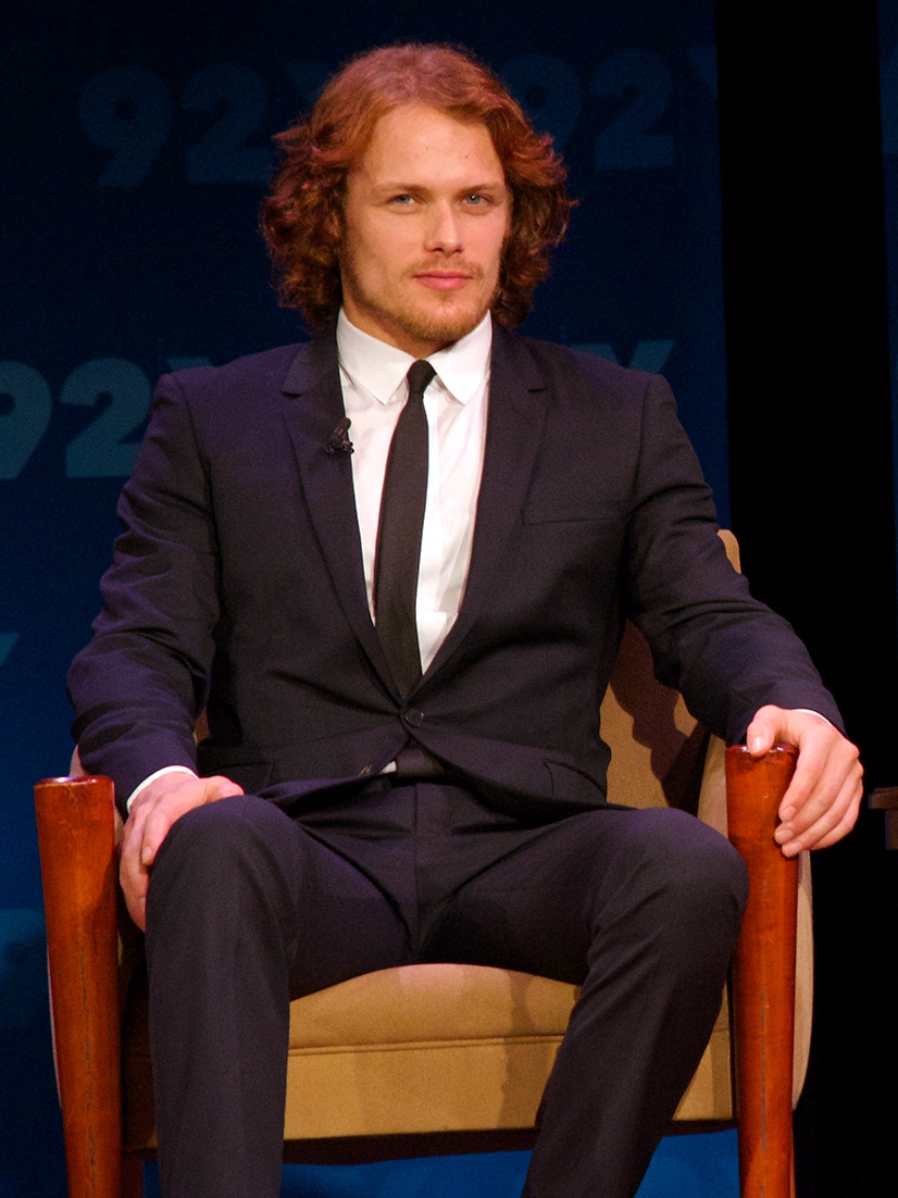 Actor Sam Heughan at 92nd Street Y for the New York premiere of the first season of the TV series Outlander. The season is based on Diana Gabaldon's novel of th (2014)