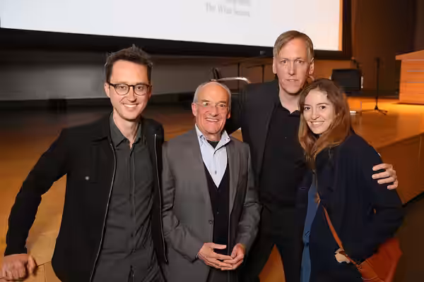 Matt Porterfield (filmmaker), Jed Dietz (Maryland Film Festival Executive Director), Lodge Kerrigan (filmmaker) and Marielle Heller (filmmaker) at Maryland Film (2016)