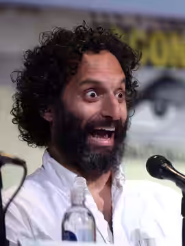 Jason Mantzoukas speaking at the 2016 San Diego Comic Con International, for "Preacher", at the San Diego Convention Center in San Diego, California. Please att