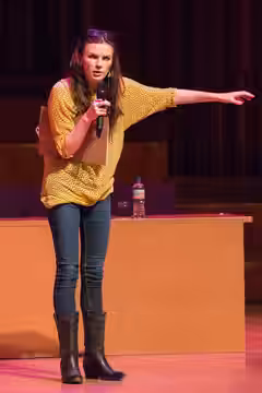 Irish actress, comedian and writer Aisling Bea at the Barbican Centre during the Wikimania 2014