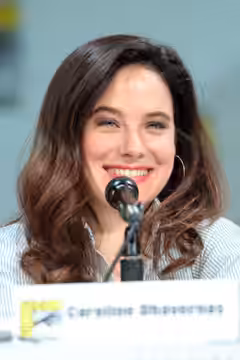 Caroline Dhavernas speaking at the 2014 San Diego Comic Con International, for "Hannibal", at the San Diego Convention Center in San Diego, California. Please a