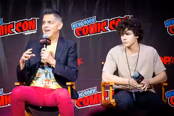 Don Mancini and Zackary Arthur at the New York Comic Con (October 7, 2022). Photo by Chris Roth.